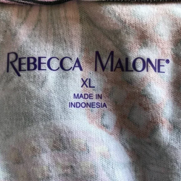 NWOT Rebecca Malone Short-Sleeved Cotton Tee, Colorful Pineapple Print Size XL - Picture 2 of 9